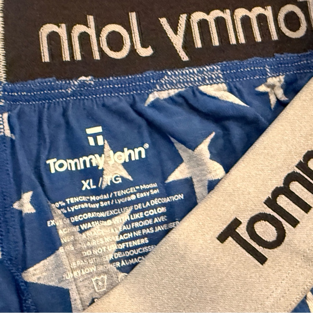 Tommy John Men's Blue White Star Shorts w/Pockets XL Extra Large - Picture 3 of 3